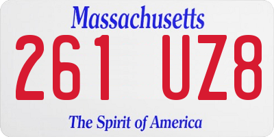 MA license plate 261UZ8
