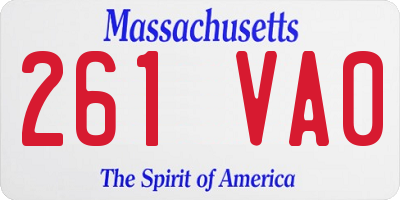 MA license plate 261VA0