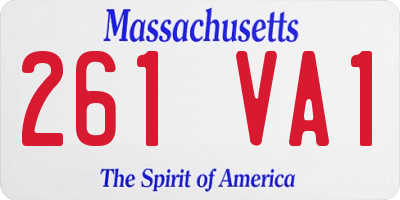MA license plate 261VA1