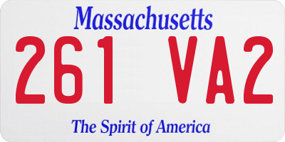 MA license plate 261VA2