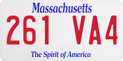 MA license plate 261VA4