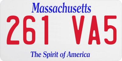 MA license plate 261VA5