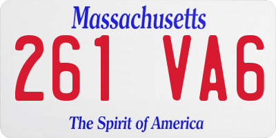 MA license plate 261VA6