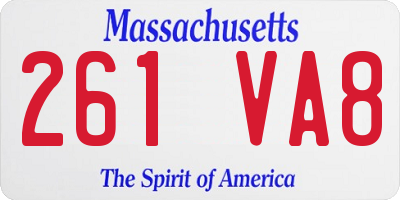 MA license plate 261VA8