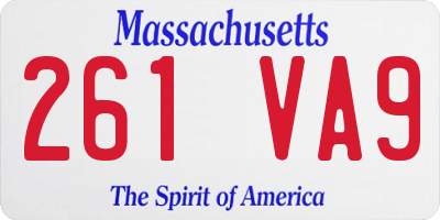 MA license plate 261VA9
