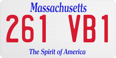 MA license plate 261VB1