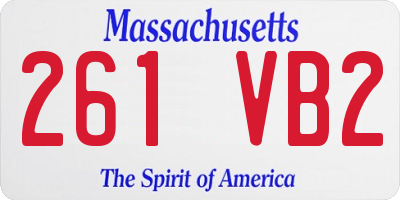 MA license plate 261VB2