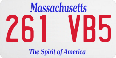 MA license plate 261VB5