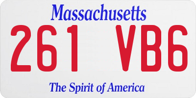 MA license plate 261VB6