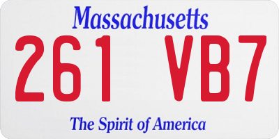 MA license plate 261VB7