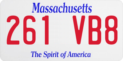 MA license plate 261VB8