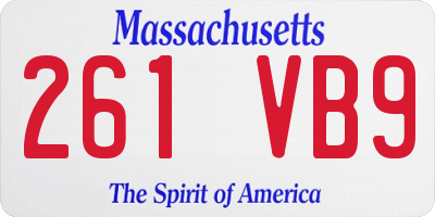 MA license plate 261VB9