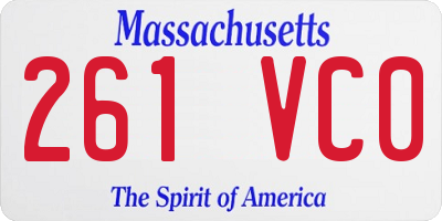 MA license plate 261VC0