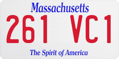 MA license plate 261VC1