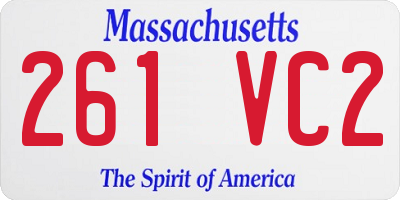 MA license plate 261VC2