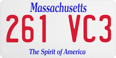 MA license plate 261VC3