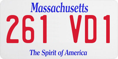 MA license plate 261VD1