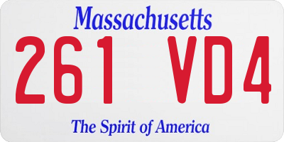 MA license plate 261VD4