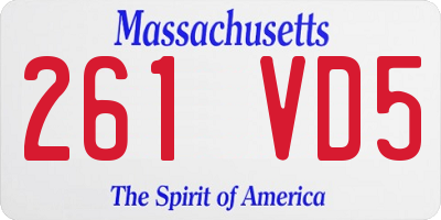 MA license plate 261VD5
