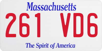MA license plate 261VD6
