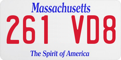 MA license plate 261VD8