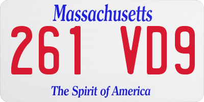 MA license plate 261VD9