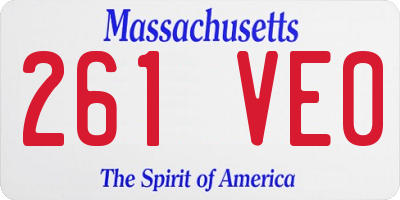 MA license plate 261VE0