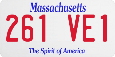 MA license plate 261VE1