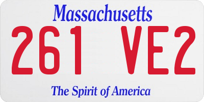 MA license plate 261VE2