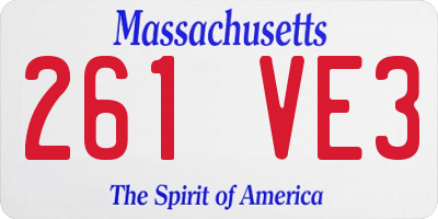 MA license plate 261VE3