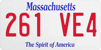 MA license plate 261VE4