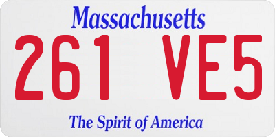 MA license plate 261VE5