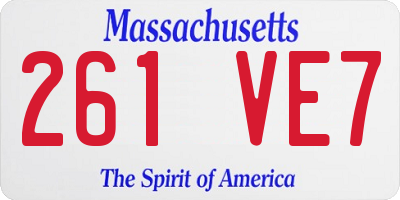 MA license plate 261VE7