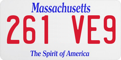 MA license plate 261VE9