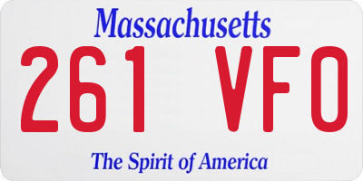 MA license plate 261VF0