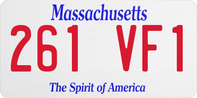 MA license plate 261VF1
