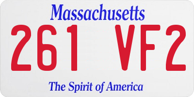 MA license plate 261VF2