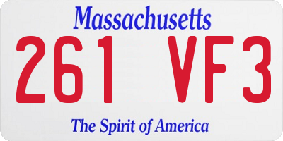 MA license plate 261VF3