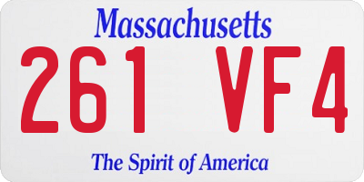 MA license plate 261VF4