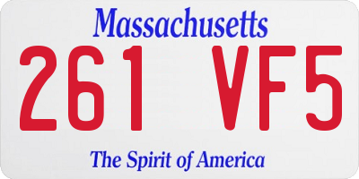 MA license plate 261VF5