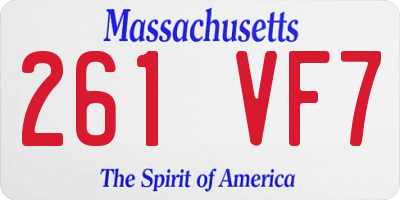 MA license plate 261VF7