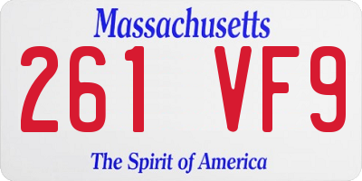 MA license plate 261VF9
