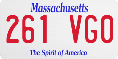 MA license plate 261VG0