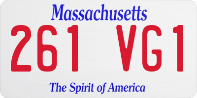 MA license plate 261VG1