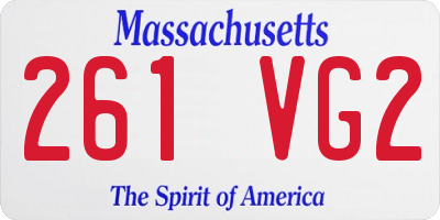 MA license plate 261VG2