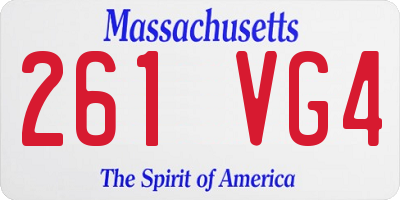 MA license plate 261VG4