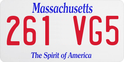 MA license plate 261VG5