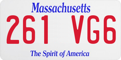MA license plate 261VG6
