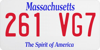 MA license plate 261VG7