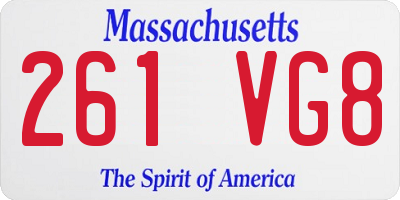 MA license plate 261VG8